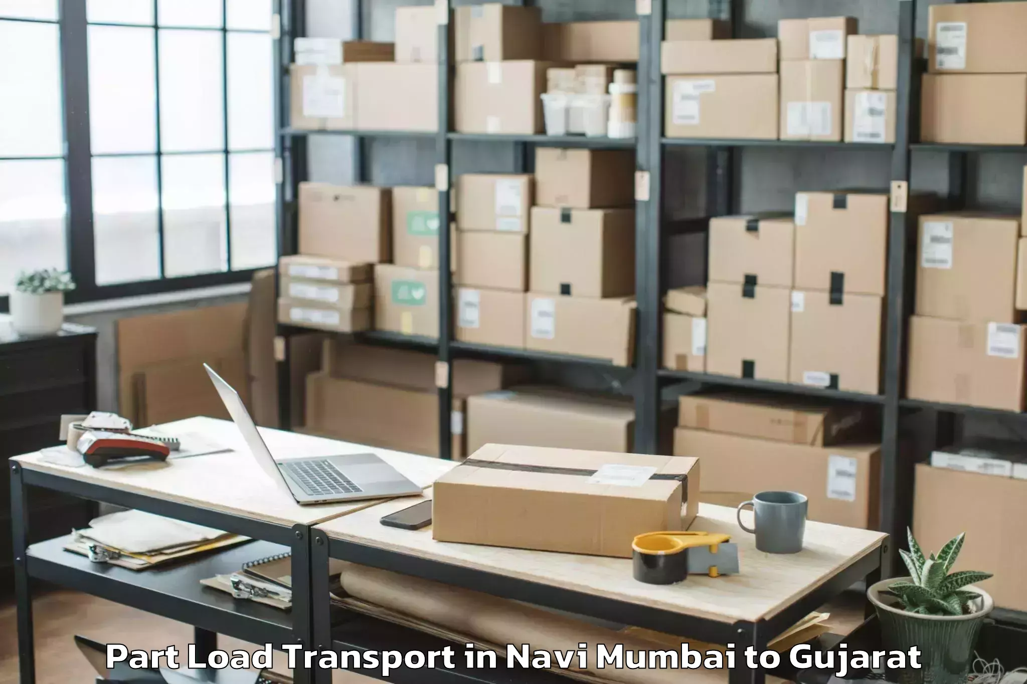 Book Navi Mumbai to Valsad Part Load Transport Online